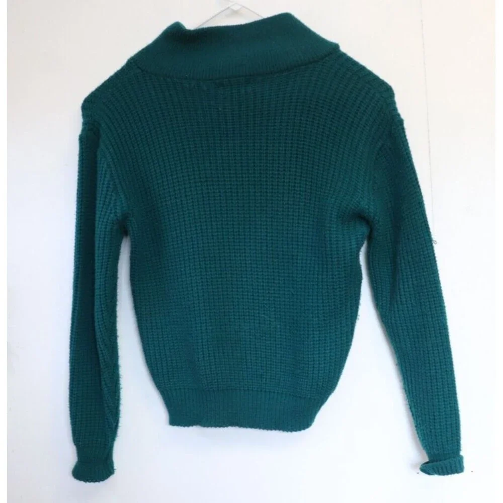 Vintage Strawbridge Clothier Sweater Mens L‎ Cableknit Acrylic Cowl Neck Casual